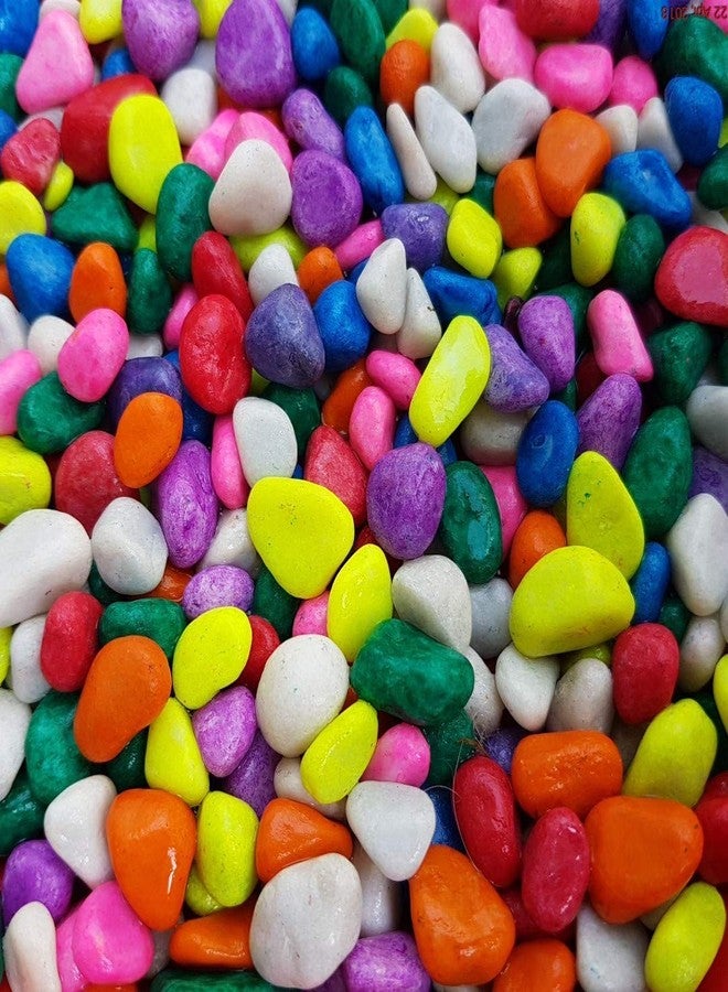 Schmick Multi-Color Pebbles for Decoration - Pebbles for Plants Pots, Fish Tank Aquarium, Table, Vase Fillers (2.9 Kg, Mixed Gems) - Image 1